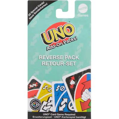 Mattel Допълнителни карти за игра UNO Add-On-Packs: Reverse Pack (JCV56)