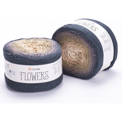 Yarn Art příze Flowers 297 béžová, hnědá, antracitová