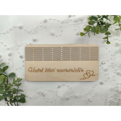 Svatební krabička na peníze D-decor - Hodně štěstí novomanželům