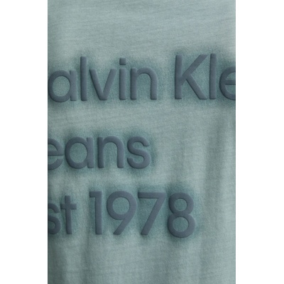 Calvin Klein Jeans Памучна тениска Calvin Klein Jeans в синьо с изчистен дизайн J30J327078 (J30J327078)