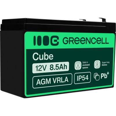 Green Cell AGM 12V 8.5Ah battery fleece battery VRLA lead lead battery replacement battery supply battery cycle-proof maintenance-free for alarm, UPS, UPS, energy reserve, security technology, telecom - AGM47