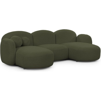 ROPEZ Зелен ъглов диван от букле (U форма) Orbit - Ropez (Orbit A+OT+1,5+OT+A Quelle 37 Standard)