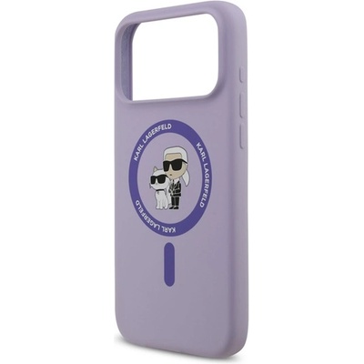 CG Mobile iPhone 17 Pro Max KARL LAGERFELD ТЕЧЕН СИЛИКОН KARL AND CHOUPETTE MAGSAFE Силиконов протектор за телефон, устойчив на удар, LILA KLHMP17XSCMKCRHU (KLHMP17XSCMKCRHU)