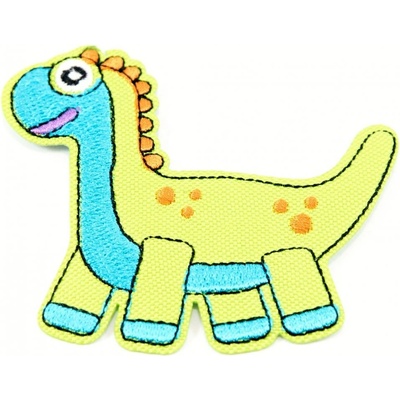 Nažehľovacia záplata - Brontosaurus - rozmer 9,5 cm x 8 cm Brontosaurus - tyrkysová