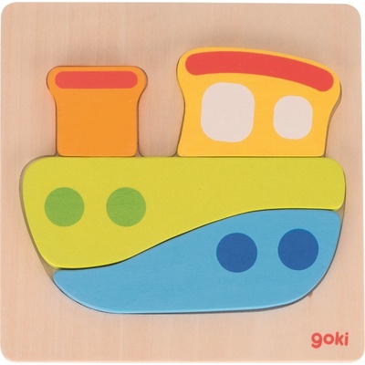 Goki vkládací puzzle Loď 4 dílky