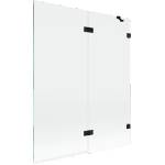 Mexen Lunar параван за вана 2-крила десен 140 x 150 см, прозрачен, черен - 897-140-100-70-00-P (897-140-100-70-00-P)