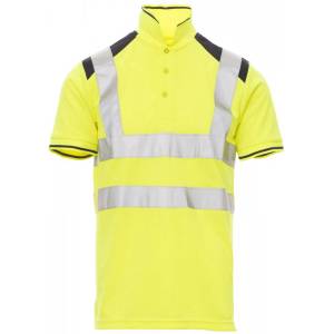 PAYPER guard+ fluo 001028-0028 / Мъжка двуцветна светлоотразителна поло тениска - жълто/тъмносиньо m (001028002801014m)