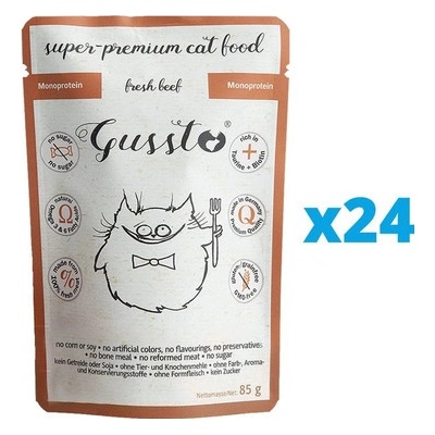Gussto Cat Fresh Beef 24 x 85 g