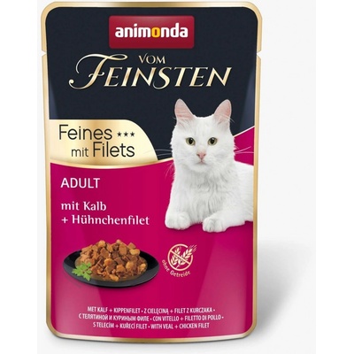 Animonda Vom Feinsten Cat adult telecí a kuřecí filé 85 g