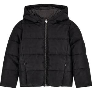 GUESS Зимно яке за момиче в черно с цип, покрито с лога Guess