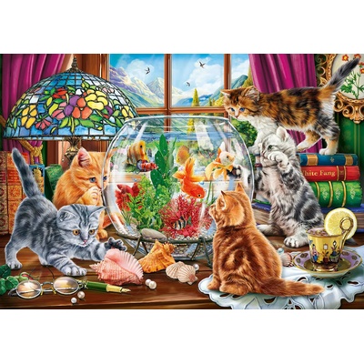 SunsOut - Puzzle Kittens and the Aquarium - 500 piese