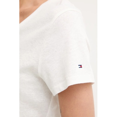 Tommy Hilfiger тениска дамска с лен (WW0WW48704)