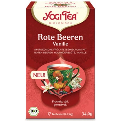 Yogi Tea Bio čaj červené bobuľové ovocie vanilka 17 čajových vrecúšok
