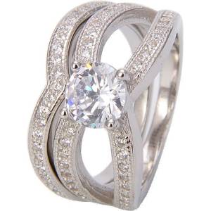 Silenti Jewelry Сребърен пръстен "Трио" - 7 - 54.5мм (17.2мм диам. )