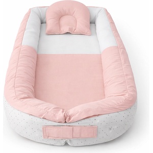 Babyhome Бебешко гнездо с 3d дишаща мембрана и възглавничка Цвят РОЗОВ