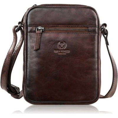 Paolo Peruzzi Tmavě hnědý pánský kožený crossbag Adin