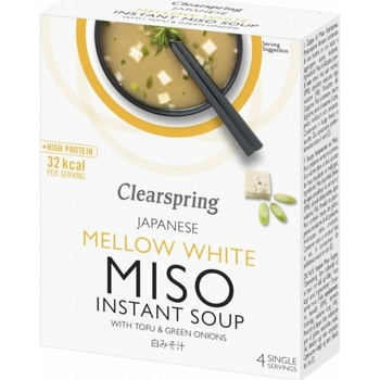 Clearspring Instantná Miso polievka s riasami Miso polievka biela s tofu 4 x 10 g