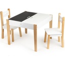 EcoToys dřevěný stůl s tabulí a dvěma židličkami