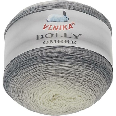 Příze DOLLY OMBRE - 250g / 875 m - šedá, bílá