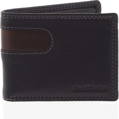 SendiDesign pánska kožená peňaženka na karty Sinai čierna čierna