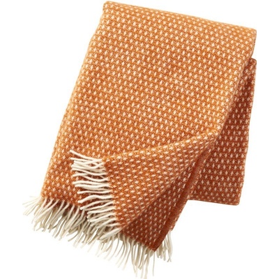 Klippan Švédsko Vlněný pléd Knut orange Oranžová 130x200