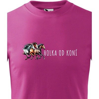 Dětské tričko Holka od koní Purpurová Velikost Canvas Bezvatriko.cz 2334
