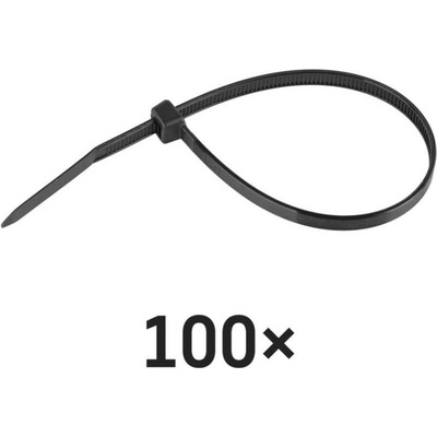 Sťahovacia páska 200×4,8, čierna, 100 ks
