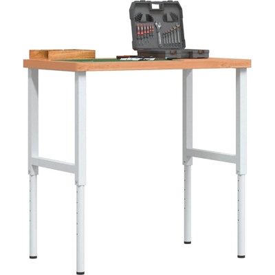 vidaXL Работна маса 100x60x(73-99, 5) см масивно дърво бук правоъгълна (3309707)