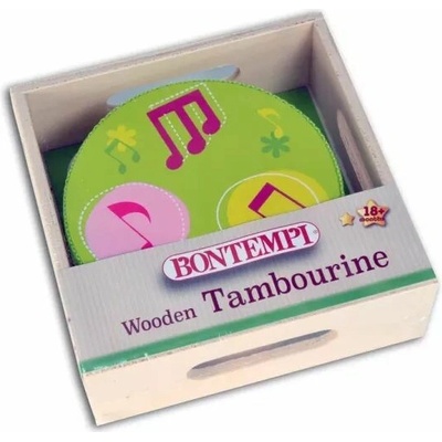 Bontempi Dřevěný tamburína s 6 činely 4 cm