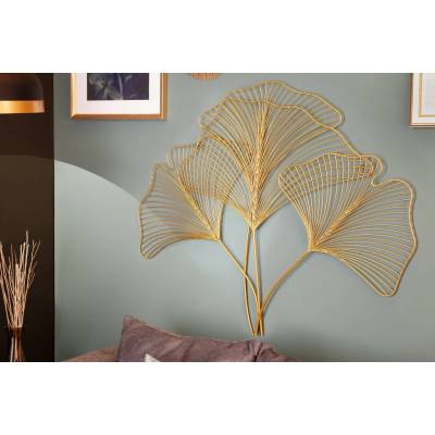 Bighome - Nástěnná dekorace GINKGO 90cm zlatá