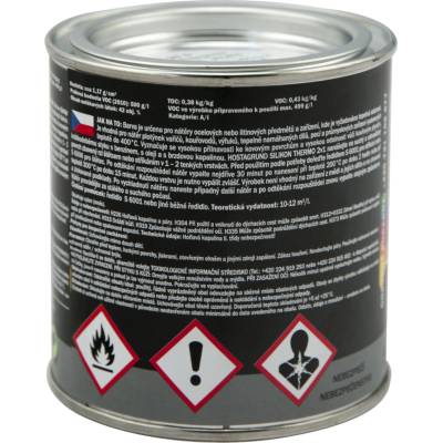 Barvy A Laky Hostivař Hostagrund K2020 Silikon Thermo 2v1 barva na kov do 400 °C, černá, 350 g