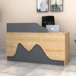 TopMebel Lione TopMebel меламиново рецепция бюро в цвят дъб - антрацит 160x60x100cm