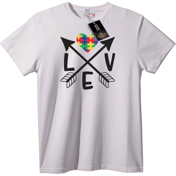 NOONEBRAND Тениска Любов и Пъзелно Сърце - XS, White