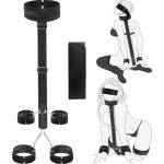 SuperLove Neck to Wrist & Ankle Cuffs Restraint Kit Black