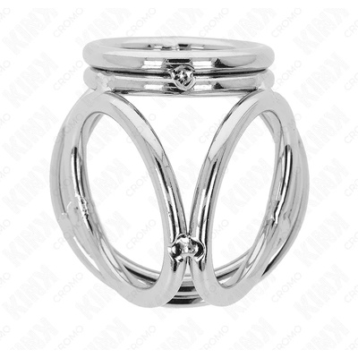Метален пръстен за пенис и тестиси, троен - Kink Triple Ring V2 (D-241298)