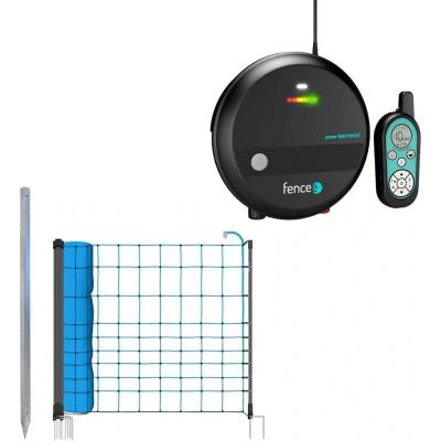 Sada pro elektrický ohradník s modrou sítí 120 cm proti vlkům + DUO RF zdroj s ovladačem 5 J