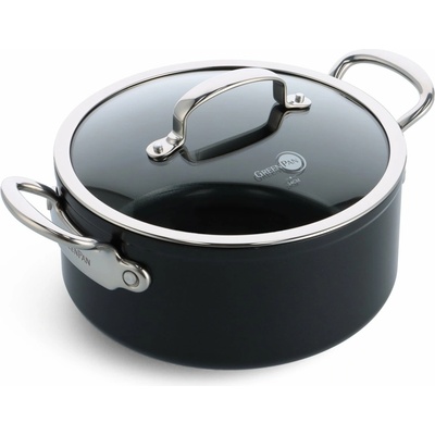 GreenPan Hrnec s nepřilnavým keramickým povrchem s poklicí Barcelona Pro 24 cm / 4,9 l černá CC005334-001