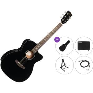 Cort L60CE Premium SET Black Gloss Електро-акустична китара Джъмбо