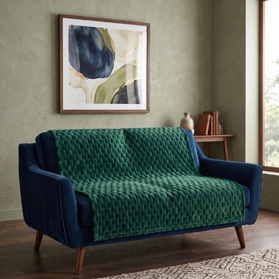 MyBestHome GOLD Přehoz na sedačku a pohovku FLANELA zelený 170x210 cm
