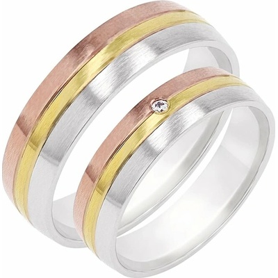 Eppi Minimalistické svadobné obrúčky s diamantom Wate RW41704