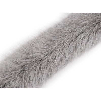 Prima-obchod Našívací oděvní / dekorační kožešina plochá šíře 9 cm, barva 6 šedá