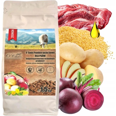 O'Canis lisovaná za studena jehněčí bez lepku 1,5 kg
