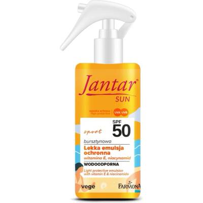 Farmona Natural Cosmetics Laboratory Водоустойчива слънцезащитна емулсия с Ниацинамид с висока защита SPF 50 Farmona Jantar SUN Sport (FASUN983171)