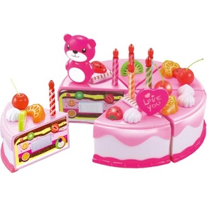 Yifeng Детска играчка Yifeng - Торта от хартия 2305U0594, със светлини и свещи, розова (2305U0594) - ozone