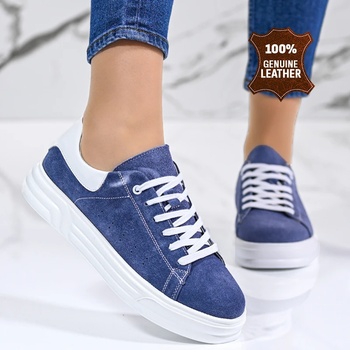 Обувки естествена кожа XF-113 Blue