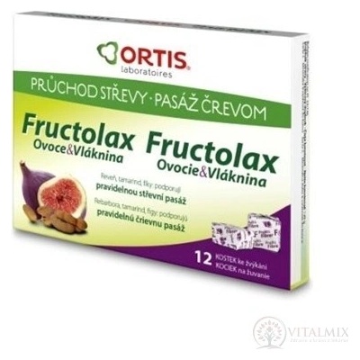 Fructolax Ovoce&Vláknina Žvýkací kostky 12 ks