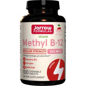 Jarrow Formulas Methyl B-12 500 mcg [100 дъвчащи дражета] Череша