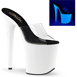 Pleaser USA Pleaser Flamingo-801UV Clr/Neon Wht 35