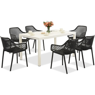 Комплект градински мебели King/Aria в бяло и антрацит за 6 души Bica (BC440BL-6xBC315ANT)