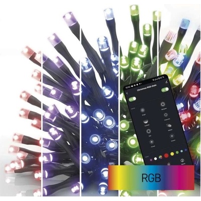 Svetelná reťaz EMOS GoSmart LED vianočná reťaz 18 m vonkajšia aj vnútorná RGB programy časovač wifi D4ZR03